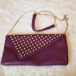 Purple gold studded clutch/bag | Charming Charlie